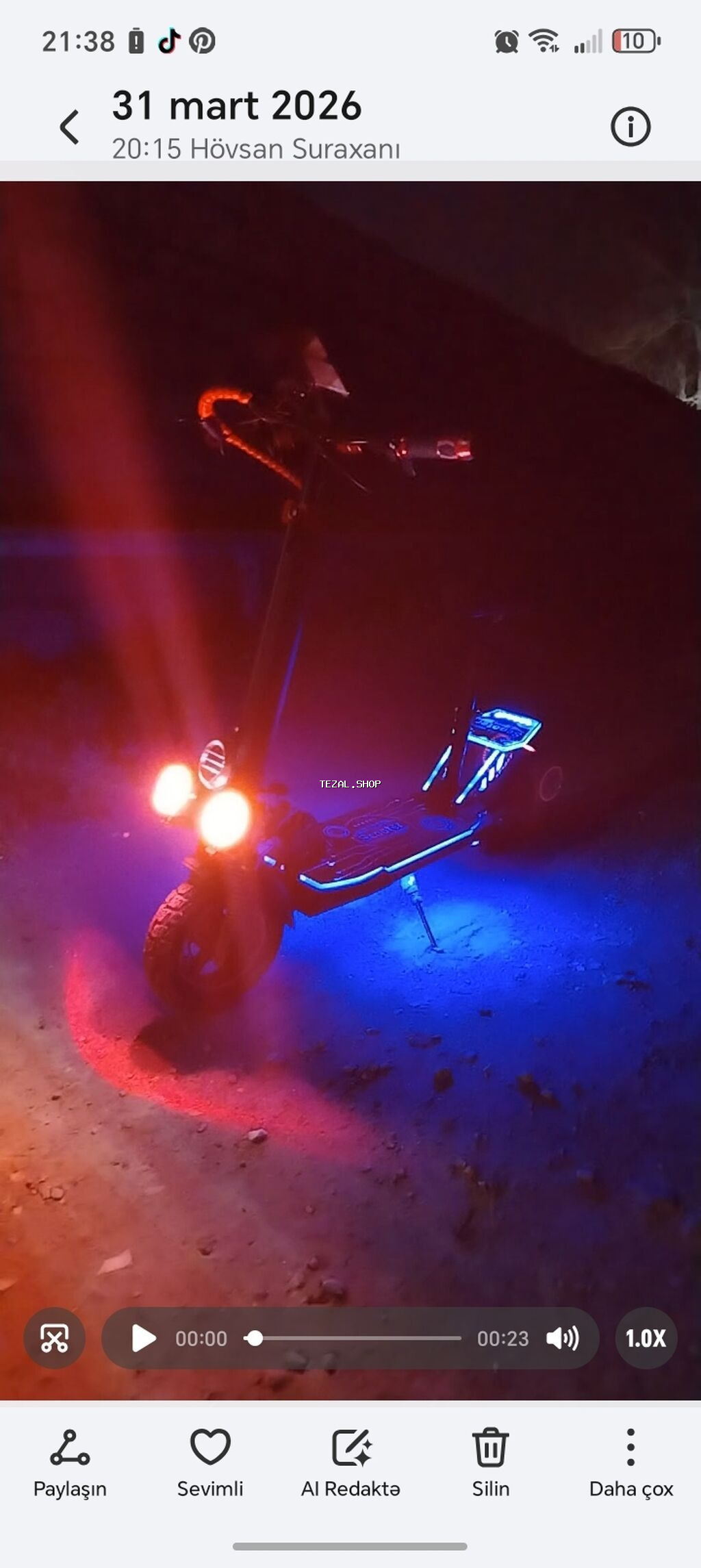 Yeni Elektrik samokat 9", 251 - 350 Vt, > 45 km/s, Ünvandan götürmə, Pulsuz çatdırılma, Ödənişli çatdırılma