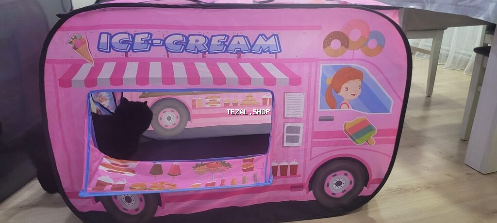 Uşaq üçün oyun çadırı – “Ice-Cream” mövzulu - Şəkərdəki kimi çəhrayı