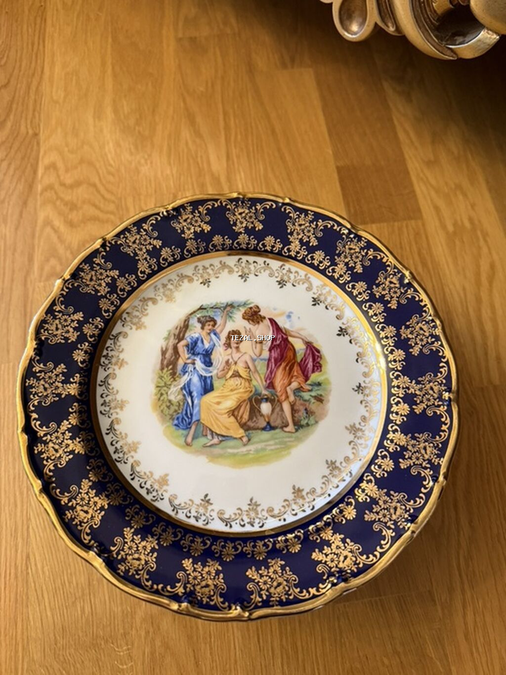 Boşqablar, 6 ədədli dəst, rəng - Göy, Farfor