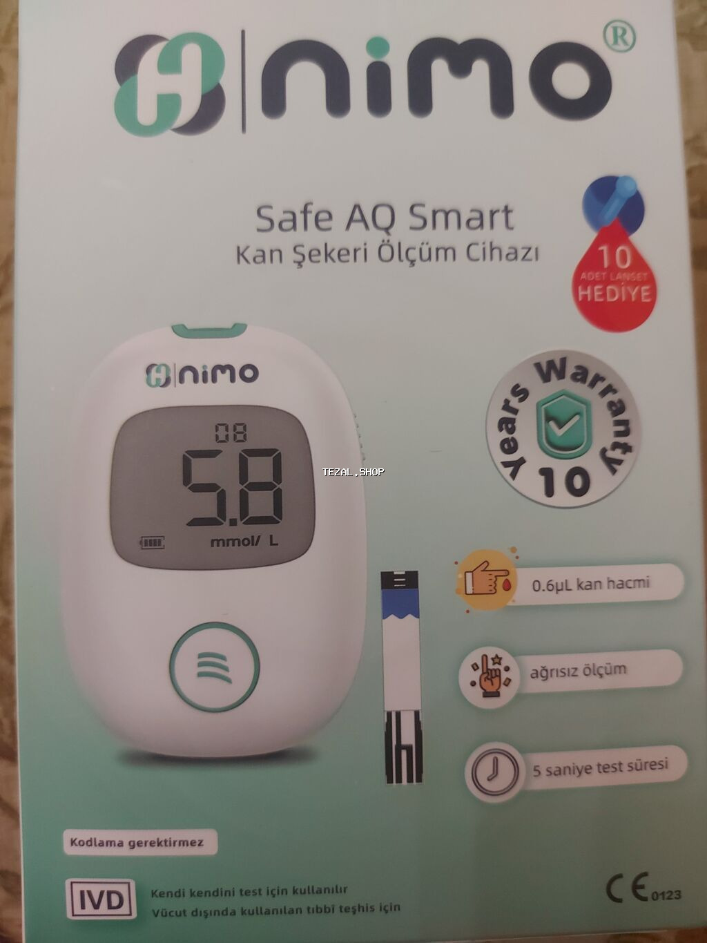 Nimo Safe AQ Smart – qan şəkəri ölçüm cihazı Xüsusiyyətlər: - Kodlama