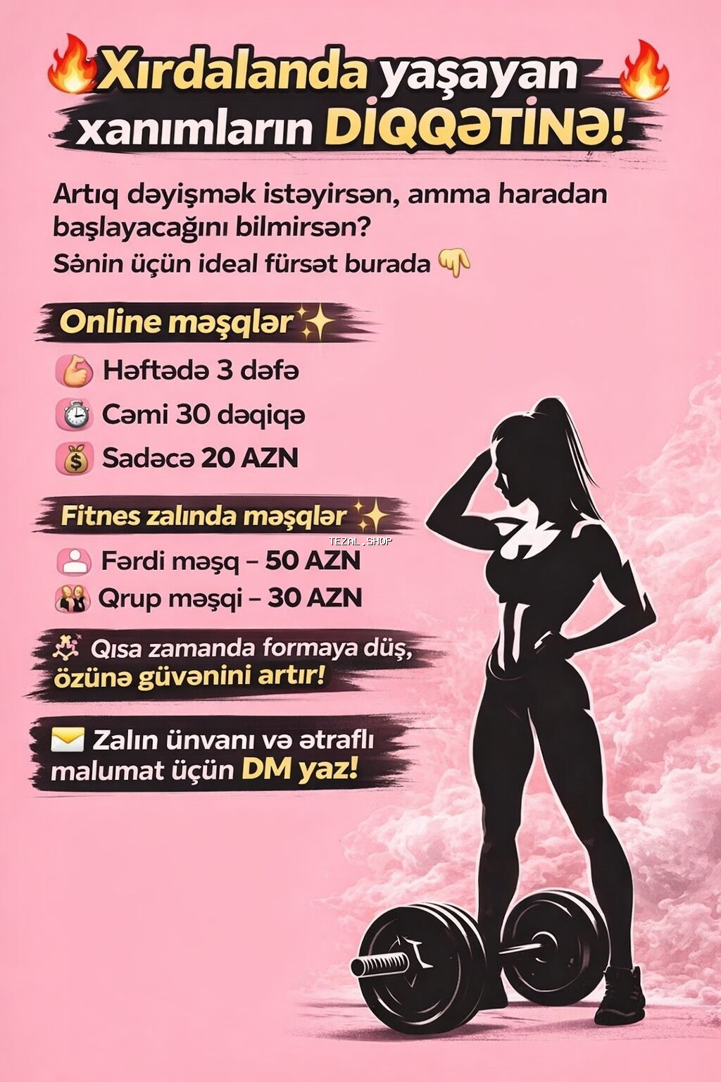 Xırdalanda xanımlar üçün fitnes məşqləri - Online məşqlər: -