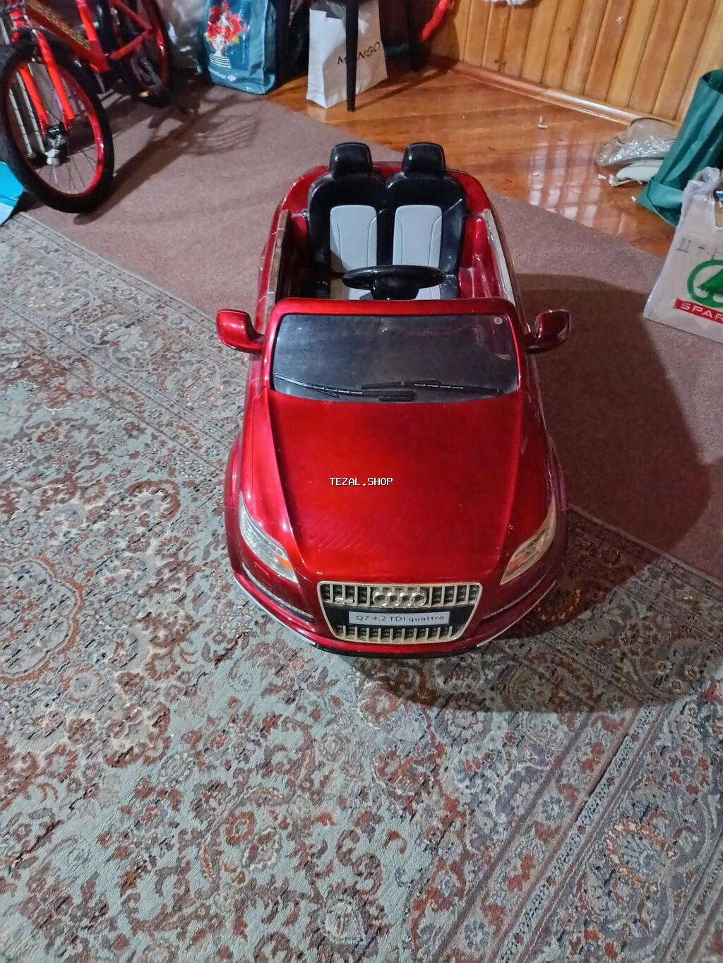 Uşaq üçün elektrikli maşın – Audi Q7 üslubunda - Rəng: qırmızı