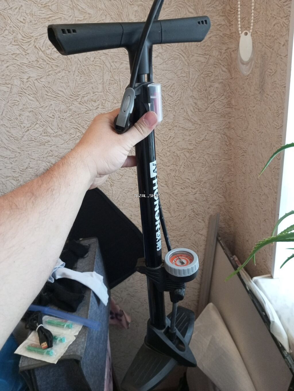 Velosiped nasosu – manometrli, ayaq dayaqlı, şlanqlı - Güclü şaquli