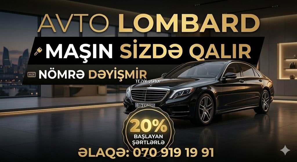 Avtomobil girovu masin sizde qalmaqla, nomre deyismir,zaminsiz