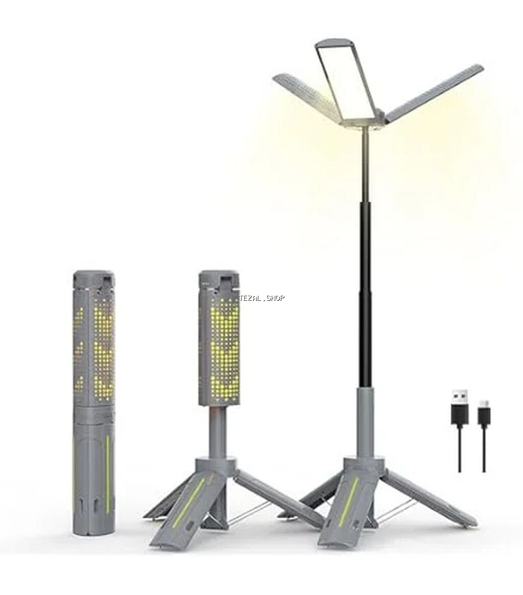 Açıq hava üçün çoxfunksiyalı LED tripot işıq - 3 panelli LED başlıq
