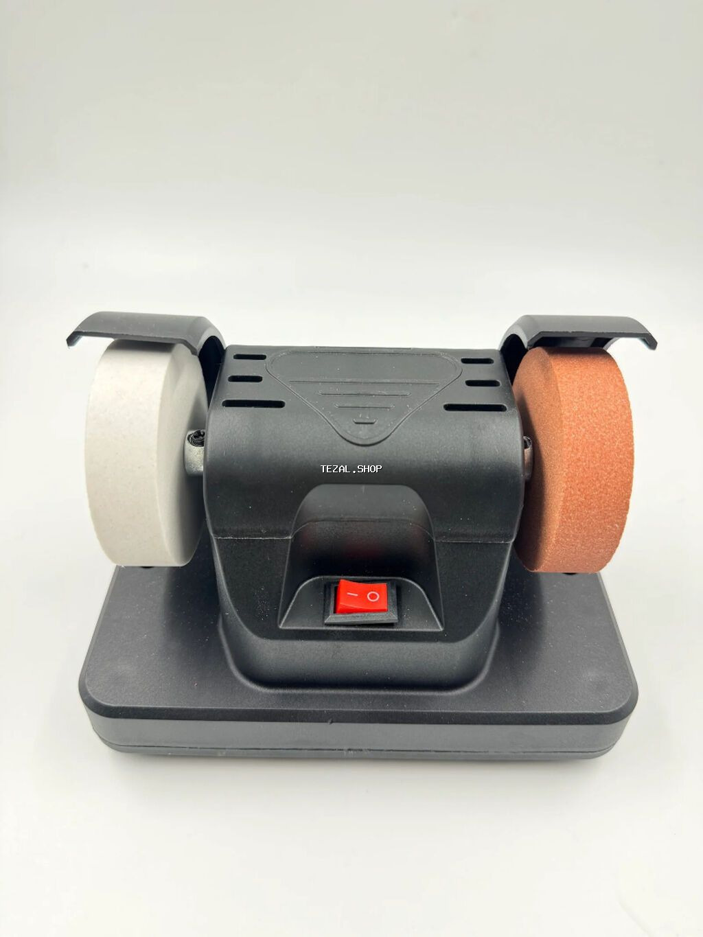 Miniatür ikitərəfli üyüdücü (bench grinder) - İki daşlı sistem: sağda