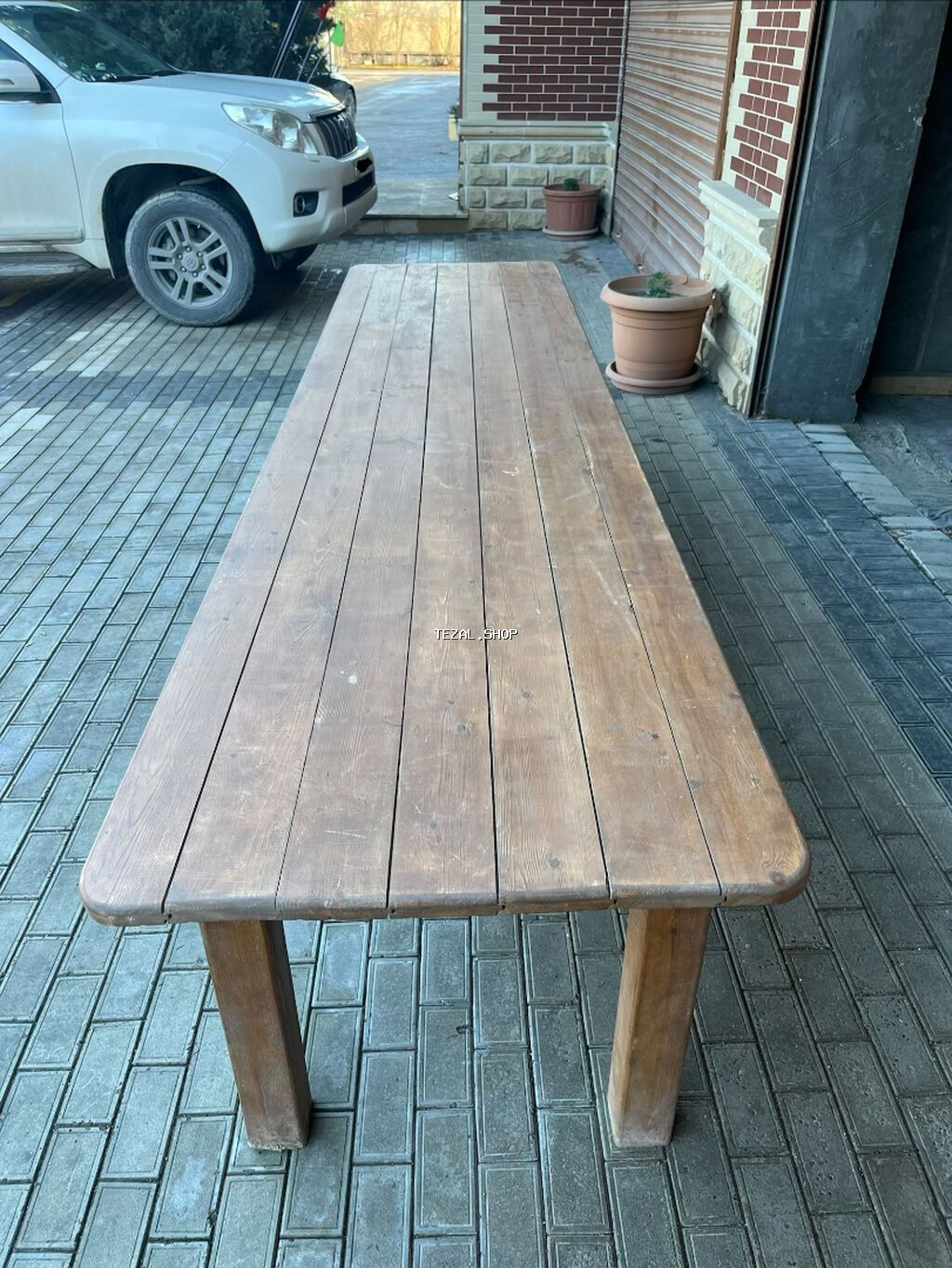 Taxta masa.Tezedir, ishlenmeyib Restoran ucun yigilmiwdi,1-i artiq - şəkil 4