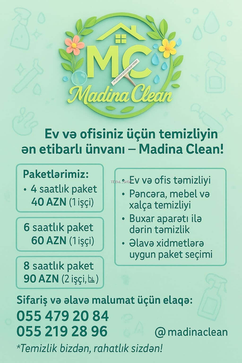 Təmizlik | Mənzillər, Evlər, Girişlər | Gündəlik təmizlik