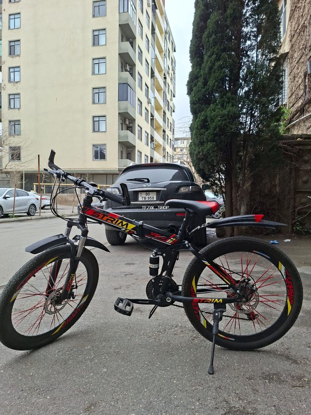 STRIM V9 qatlanan dağ velosipedi - Qatlanan alüminium/metal çərçivə –