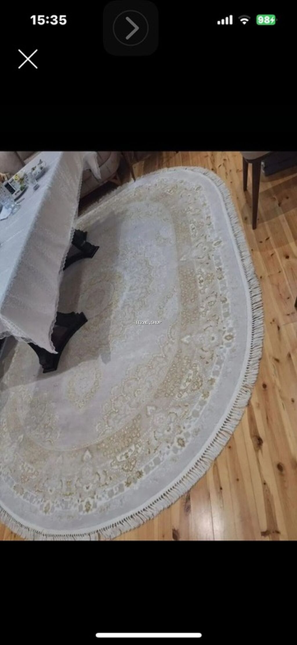 Xalça dəsti – müxtəlif ölçü və dizaynlarda - Oval krem rəngli klassik