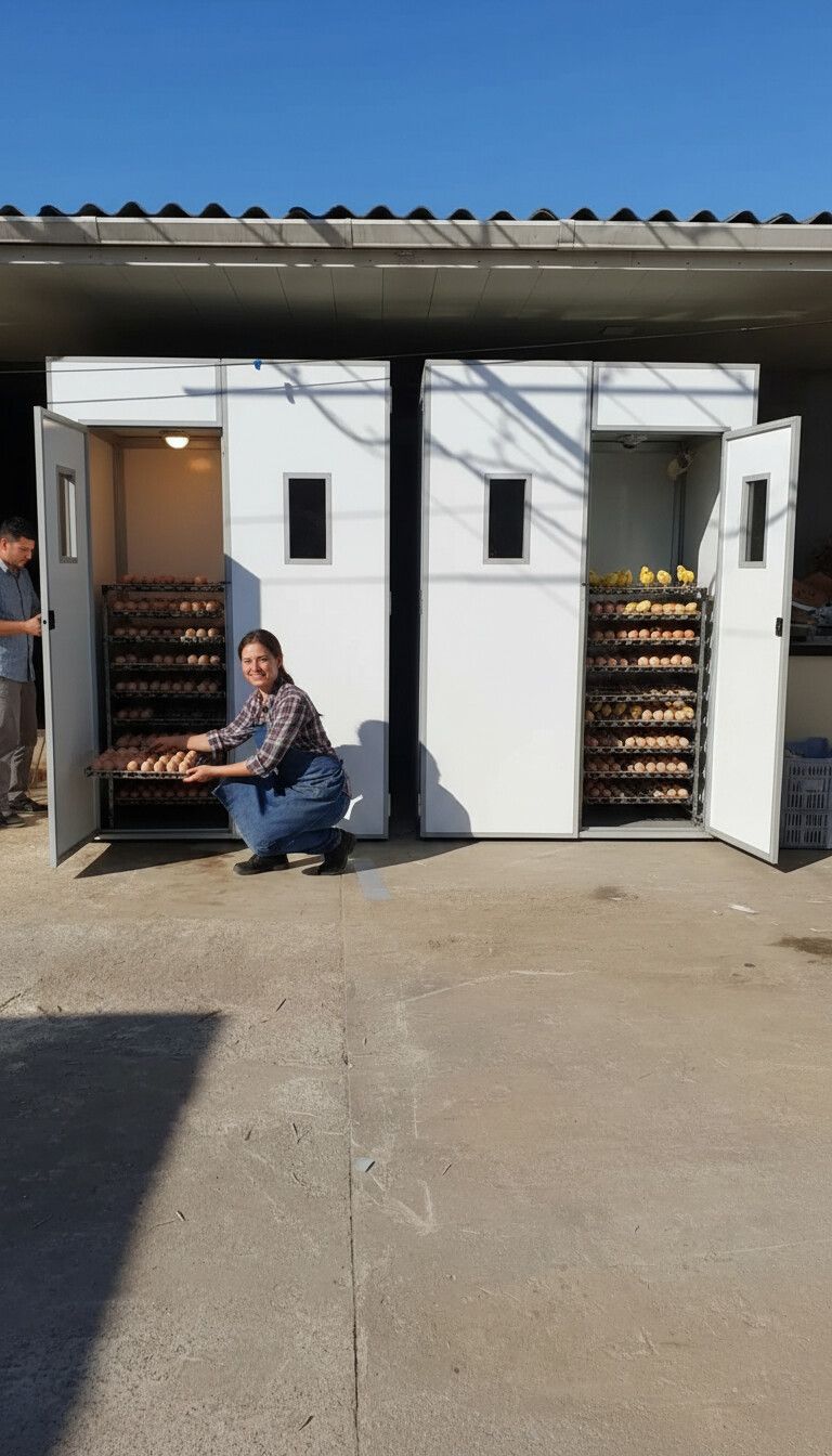 Sənaye tipi inkubator və çıxım kamera sistemi - Böyük həcmli yumurta