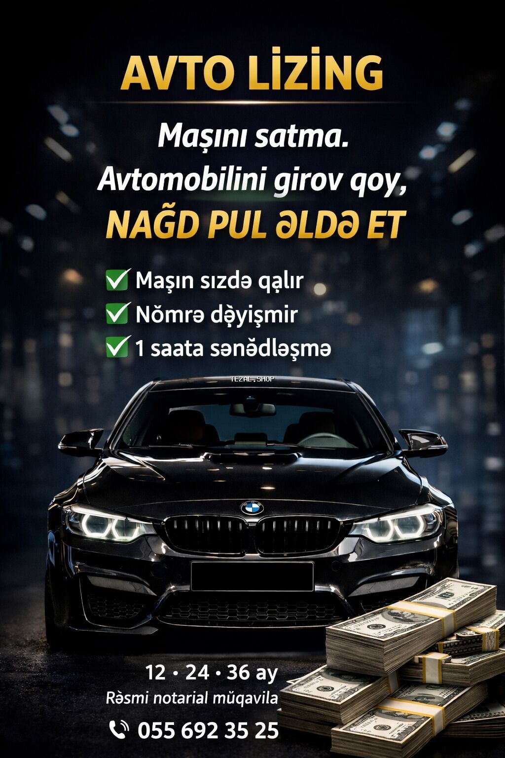 Xidmət: Avto Lizinq və lombard krediti Təsvir: - Avtomobilinizi