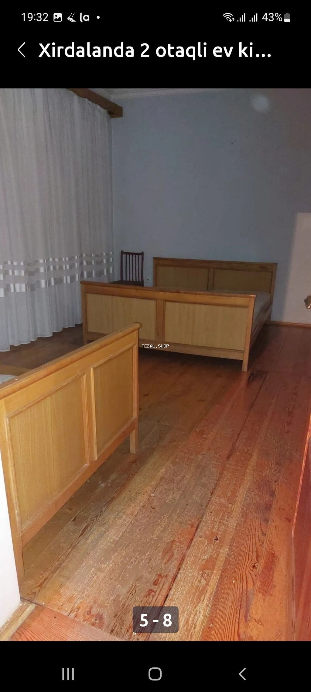 Kirayə 2 otaqlı həyət evi Televizor, 2 nəfərlik yataq, 2 tək yataq, 1