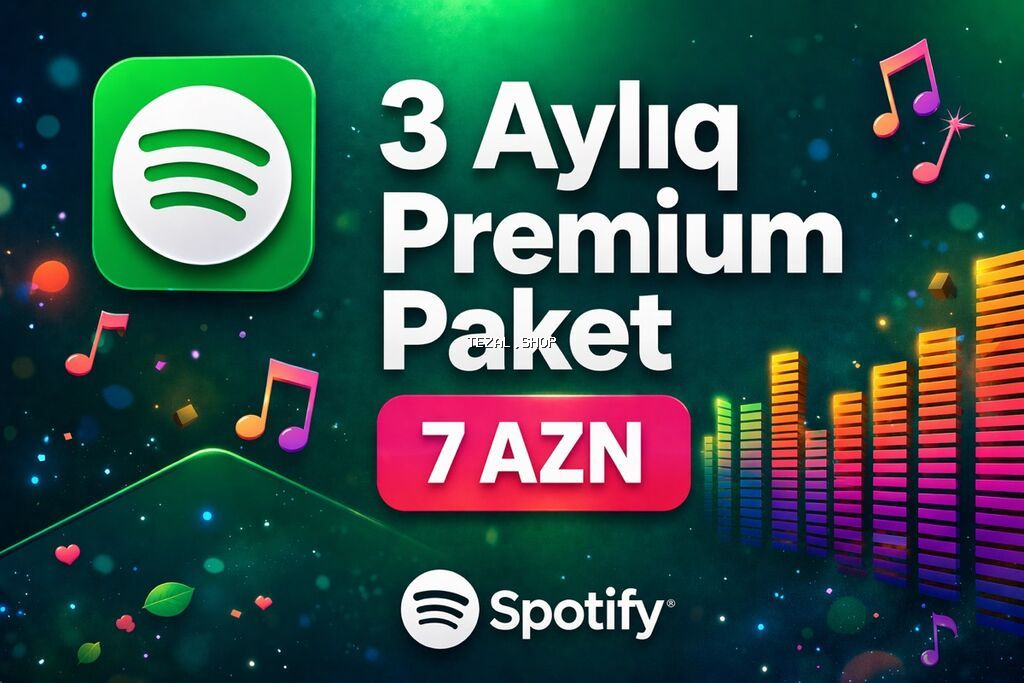 Spotify 3 Aylıq Premium Paket – 7 AZN - Premium abonement: reklamsız