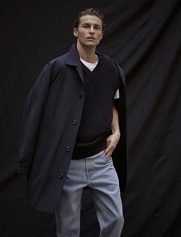 Palto, Massimo Dutti, XL, rəng - Göy - şəkil 4