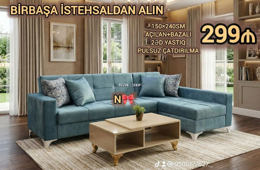 Künc divan, Yeni, Açılan, Bazalı, Parça, Şəhərdaxili pulsuz çatdırılma