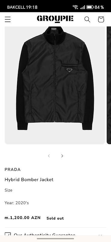 PRADA Hybrid Bomber Jacket Italya brendi Prada. Vetrovka. ölcüsü 50 - şəkil 2