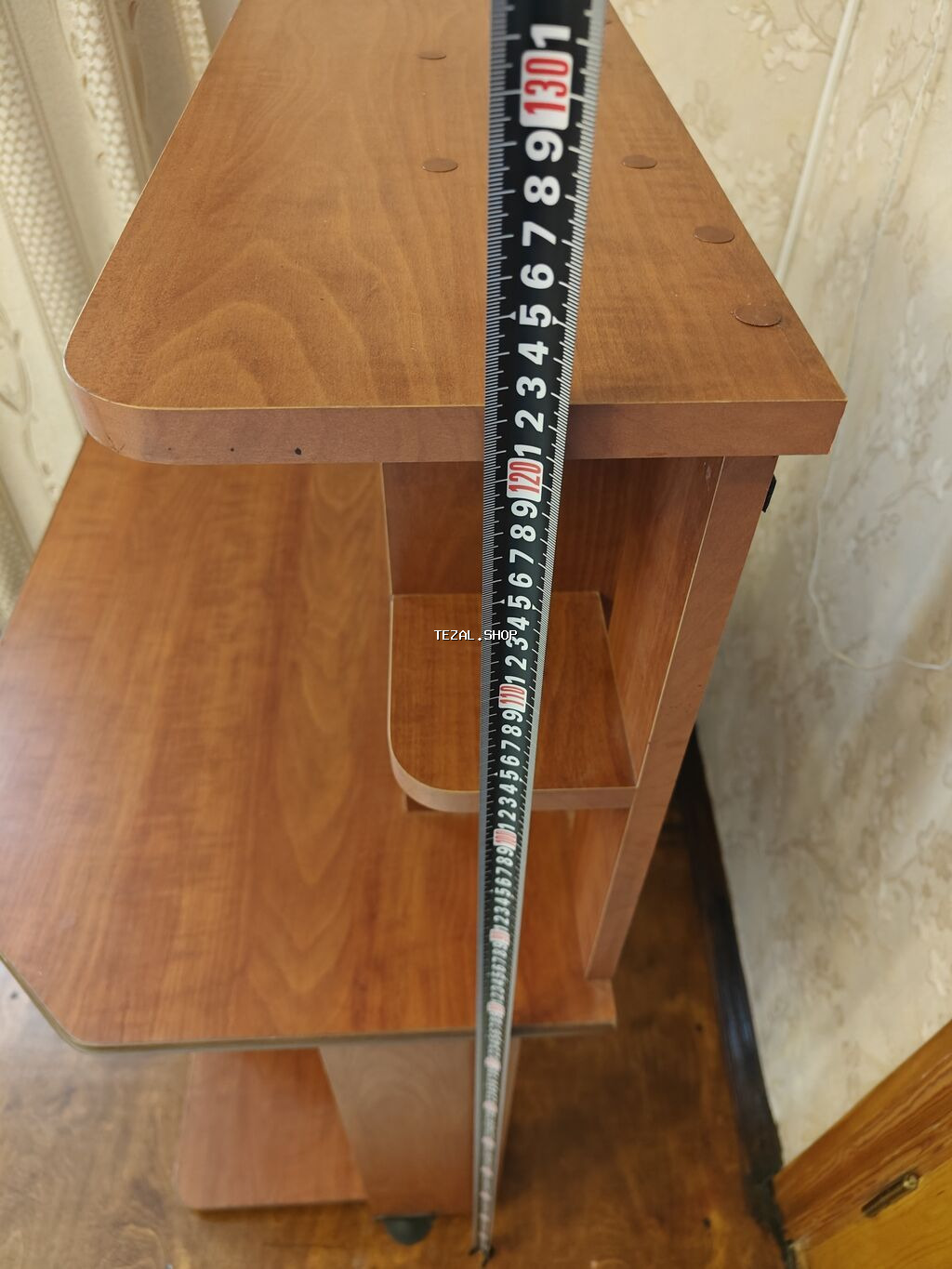 Düz masa, Polkalı, Siyirməsiz, Teksturalı laminat, Zəmanətsiz, Kredit yoxdur - şəkil 5