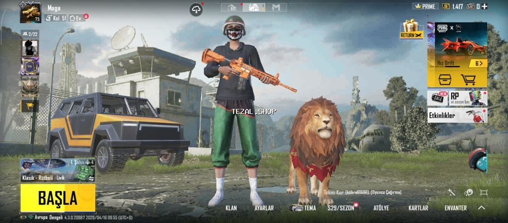 BARTER OLUNUR BUZ 4 İLƏ PUBG Mobile hesabı – zəngin inventar və nadir