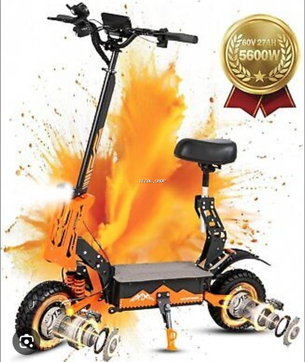 Elektrik samokat 11", > 1000 Vt, > 45 km/s