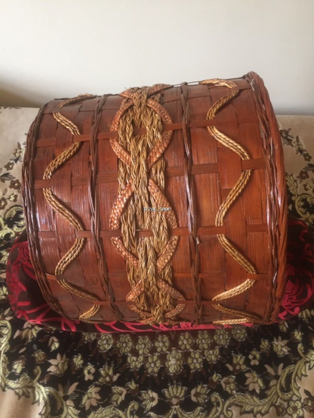 Təbii materiallardan hazırlanmış toxunma sənətkar səbət - şəkil 3