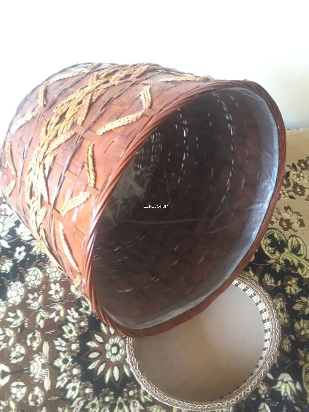 Təbii materiallardan hazırlanmış toxunma sənətkar səbət - şəkil 5