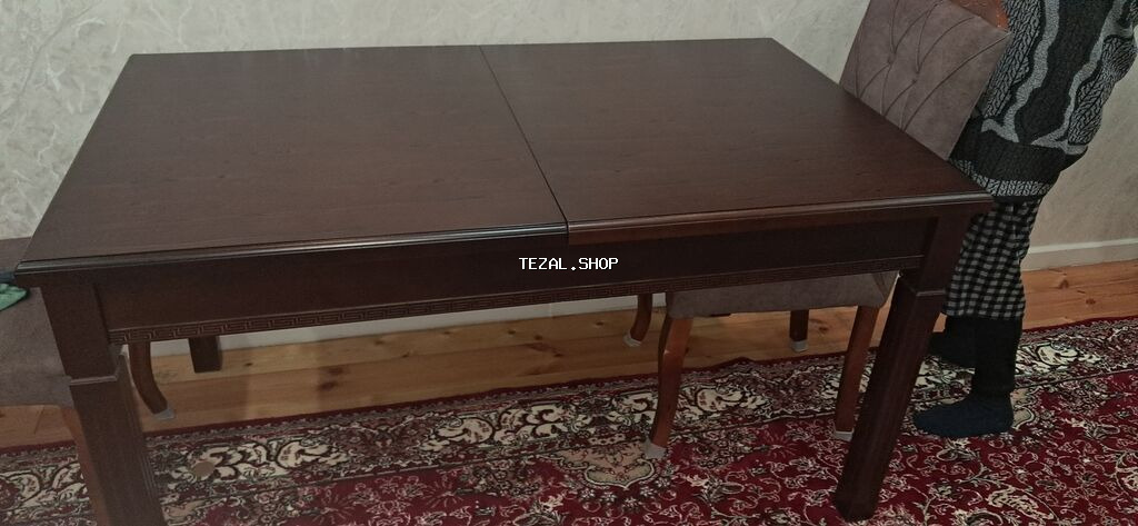 Qonaq masası, İşlənmiş, Açılan, Taxta, Dördbucaq masa - şəkil 2