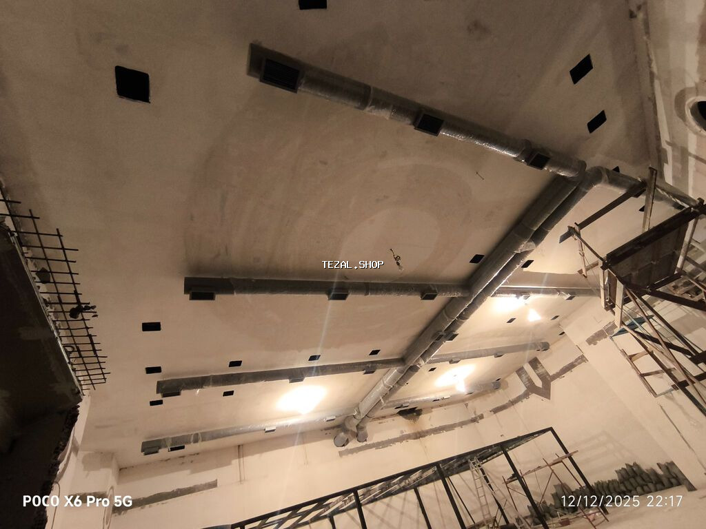 Tavana quraşdırılan havalandırma və klima kanalları – peşəkar layihə