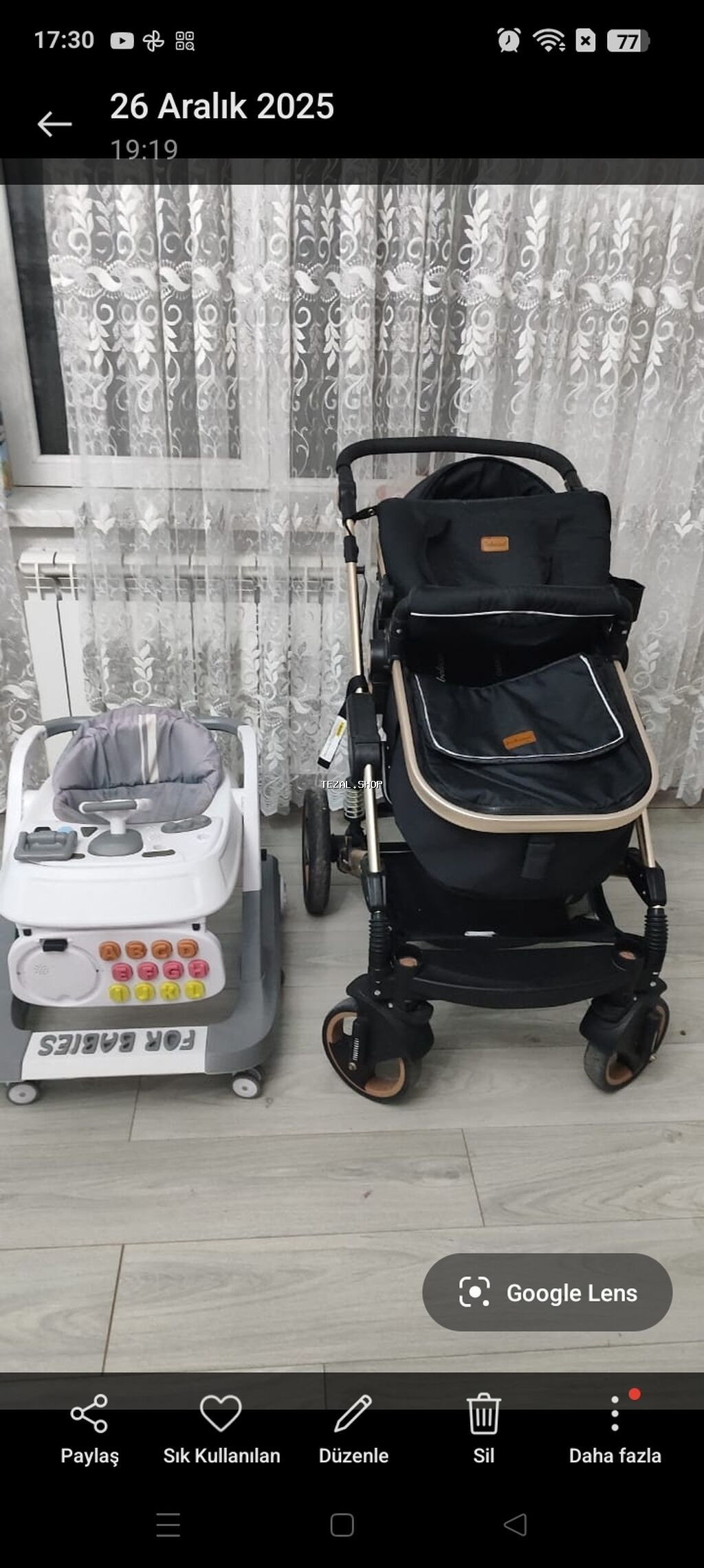 Uşaq gəzdirici xodunki və bebek arabası dəsti - Xodunki: Ağ-boz - şəkil 3