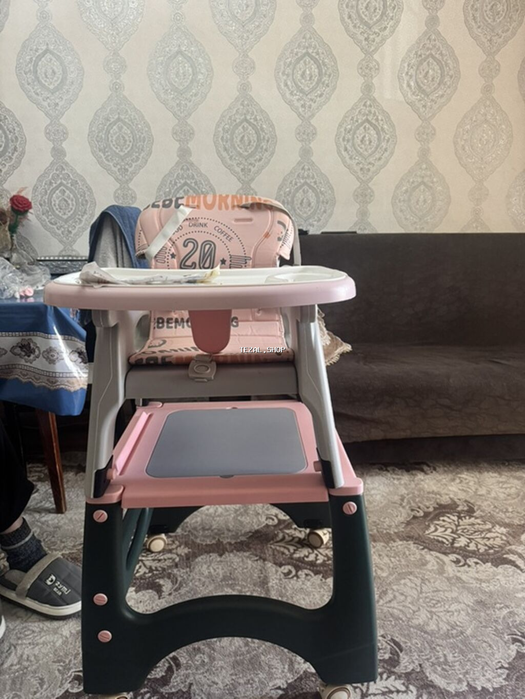 Uşaq üçün çoxfunksiyalı yemək və fəaliyyət kreslosu-seti - 3-də-1 - şəkil 3