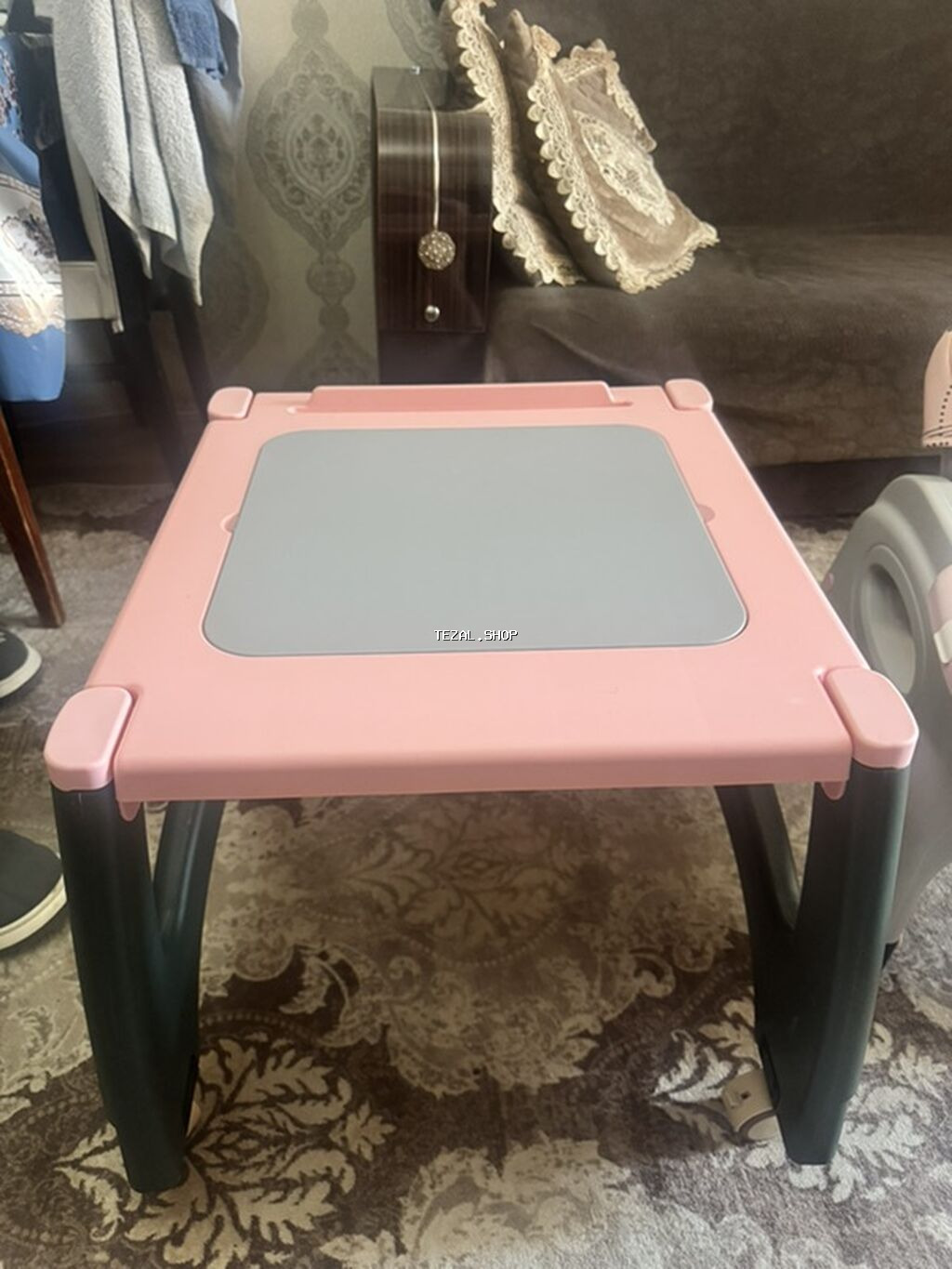 Uşaq üçün çoxfunksiyalı yemək və fəaliyyət kreslosu-seti - 3-də-1 - şəkil 5