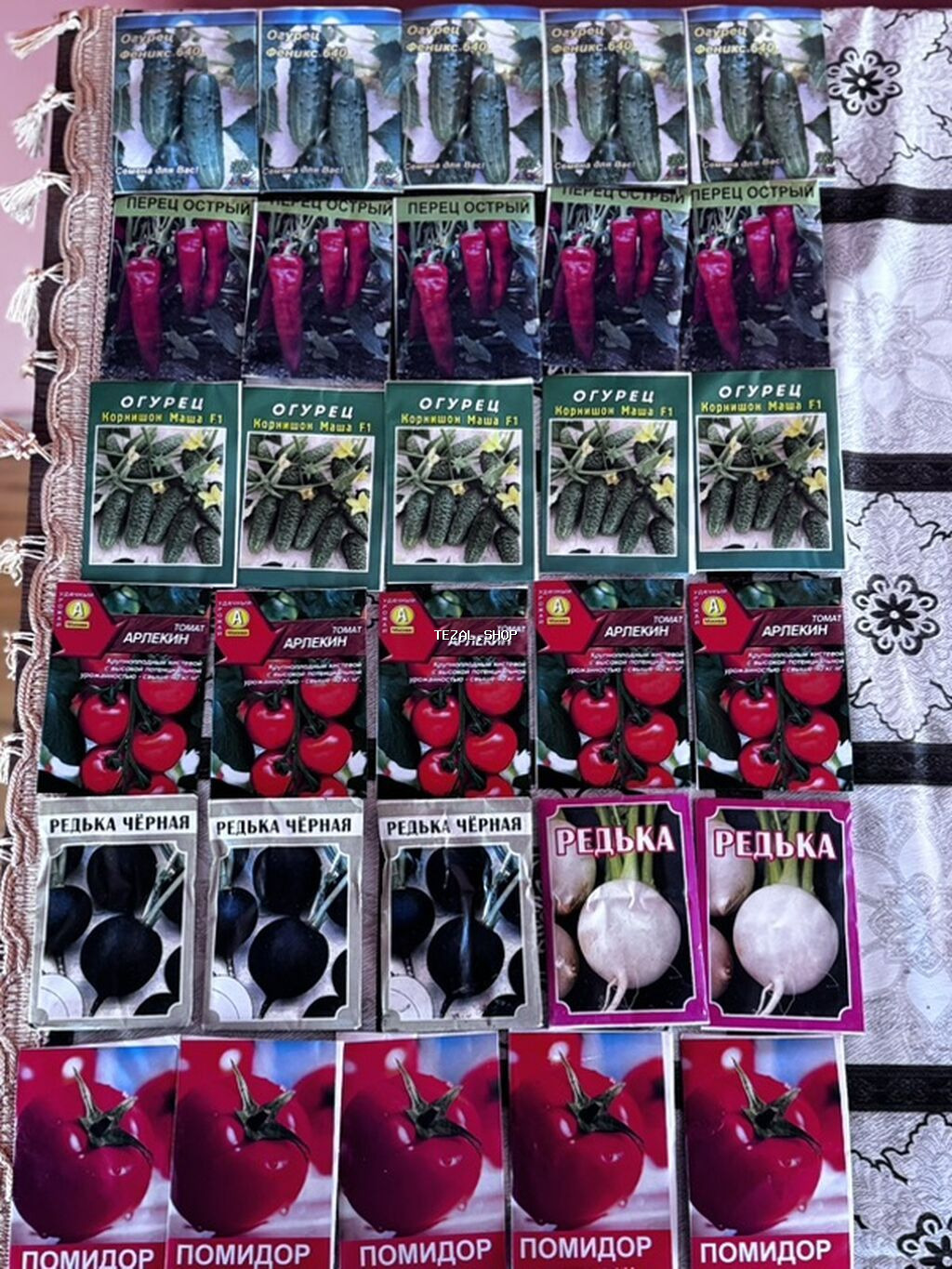 Bağ-bağça üçün tərəvəz toxumları dəsti Paketlərdə müxtəlif sortlar: -