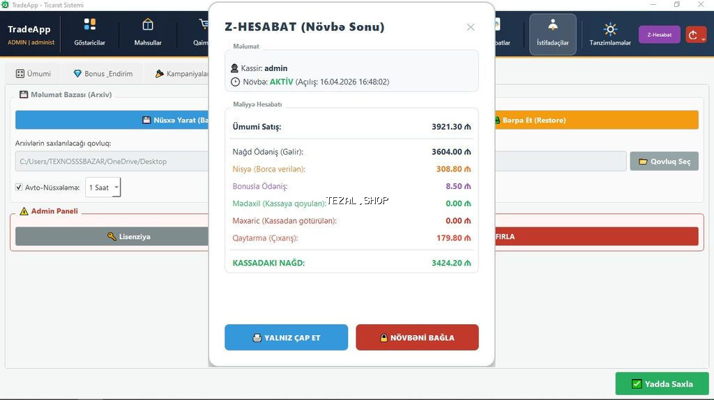 TradeApp — Satış və Avtomatlaşdırma Sistemi ​Həm layihə (kodlar