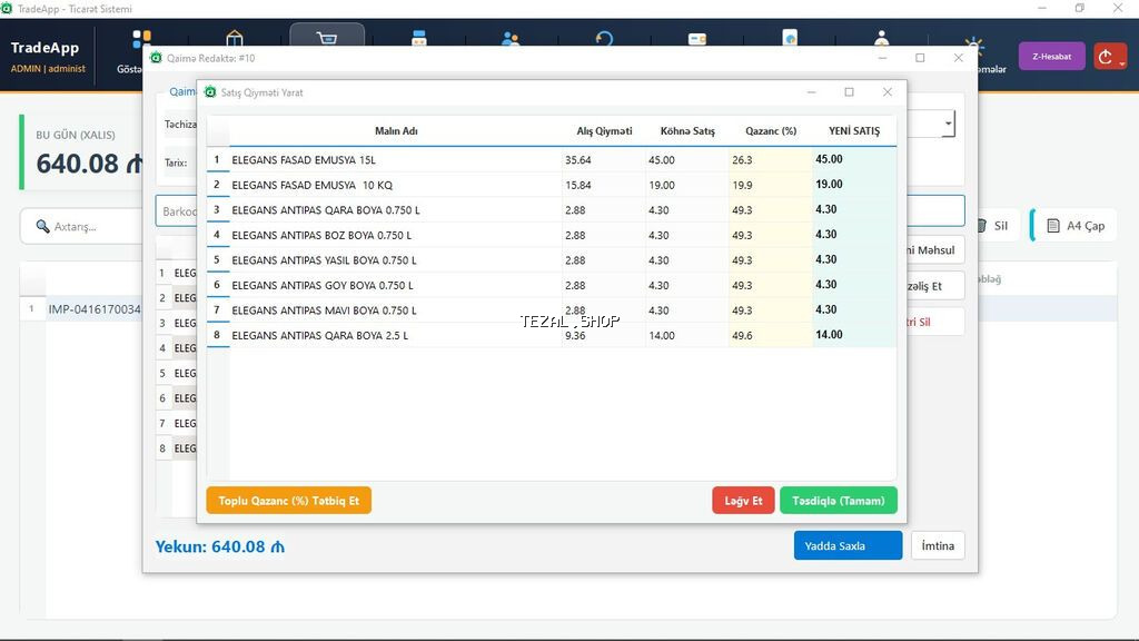 TradeApp — Satış və Avtomatlaşdırma Sistemi ​Həm layihə (kodlar - şəkil 4