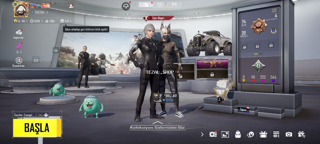 PUBG Mobile oyun hesabı 50 destansılı - Səviyyə: 65 - RP: Full -