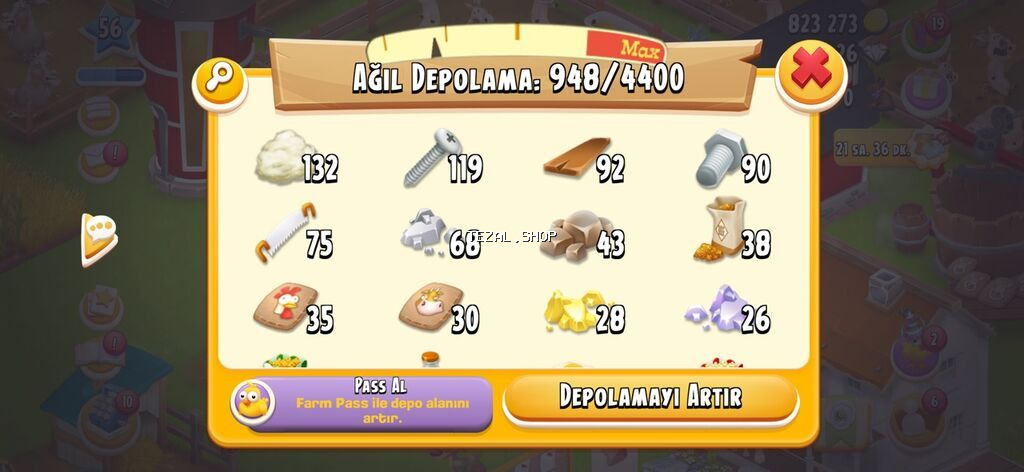 Hay Day hesabı – inkişaf etmiş ferma - Səviyyə: 56 - Oyun içi valyuta - şəkil 3
