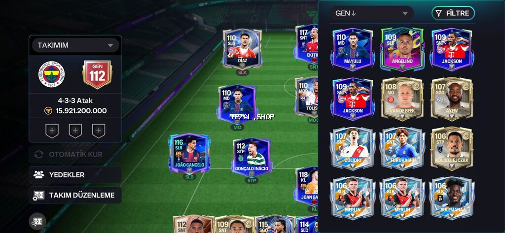 EA FC Mobile hesabı – yüksək reytinqli komanda və zəngin heyət - - şəkil 2