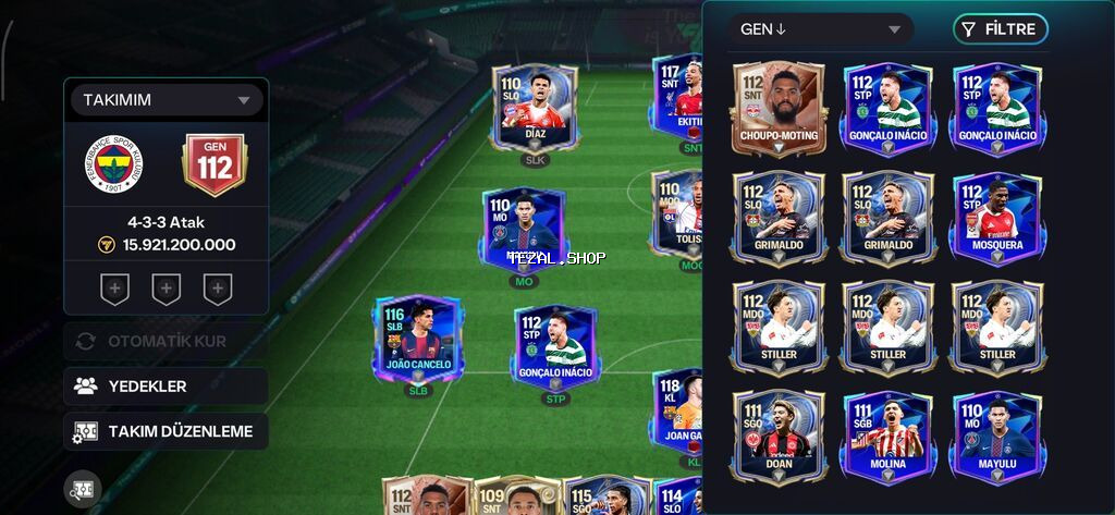 EA FC Mobile hesabı – yüksək reytinqli komanda və zəngin heyət - - şəkil 3