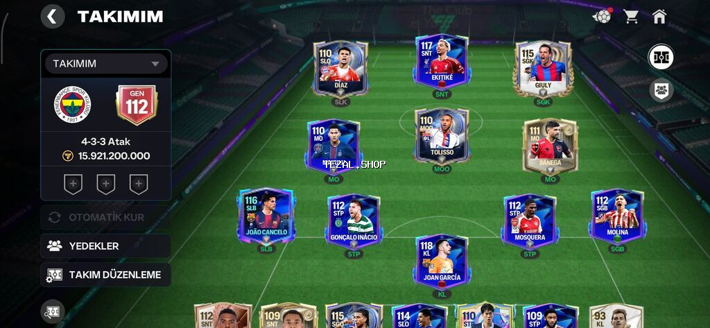 EA FC Mobile hesabı – yüksək reytinqli komanda və zəngin heyət - - şəkil 5
