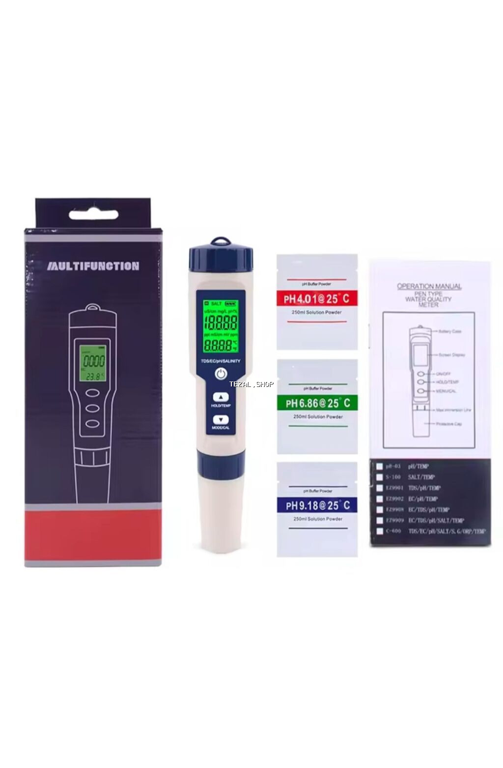 Şəkildə TDS sayğacı kimi adlandırılan 5-in-1-də su keyfiyyəti test - şəkil 3