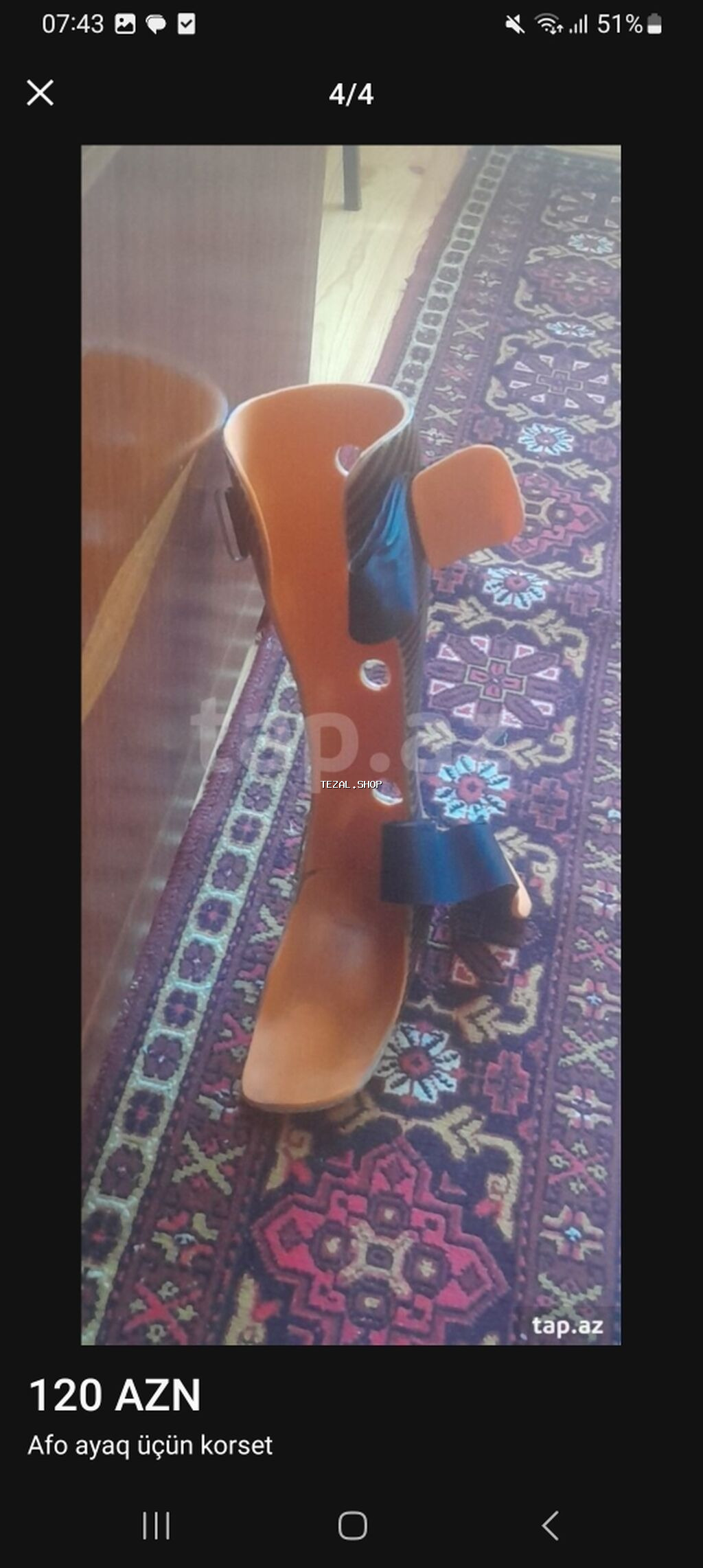 AFO ayaq üçün korset - Ayaq biləyi–ayaq protez-korseti (AFO) – pəncə - şəkil 3