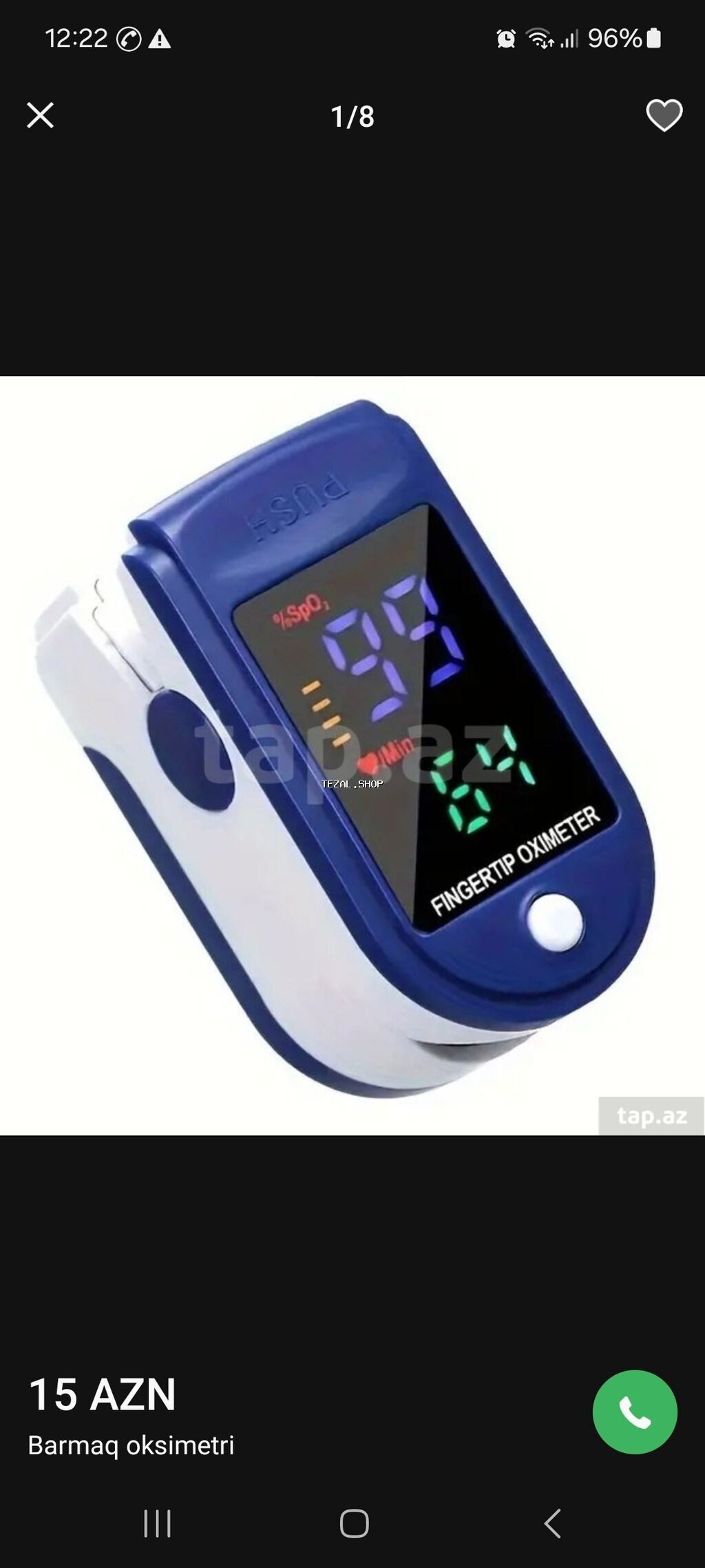 Pulsometr, oksimetr, qanda oksigenin miqdarını və nəbz ölçən cihaz - şəkil 4