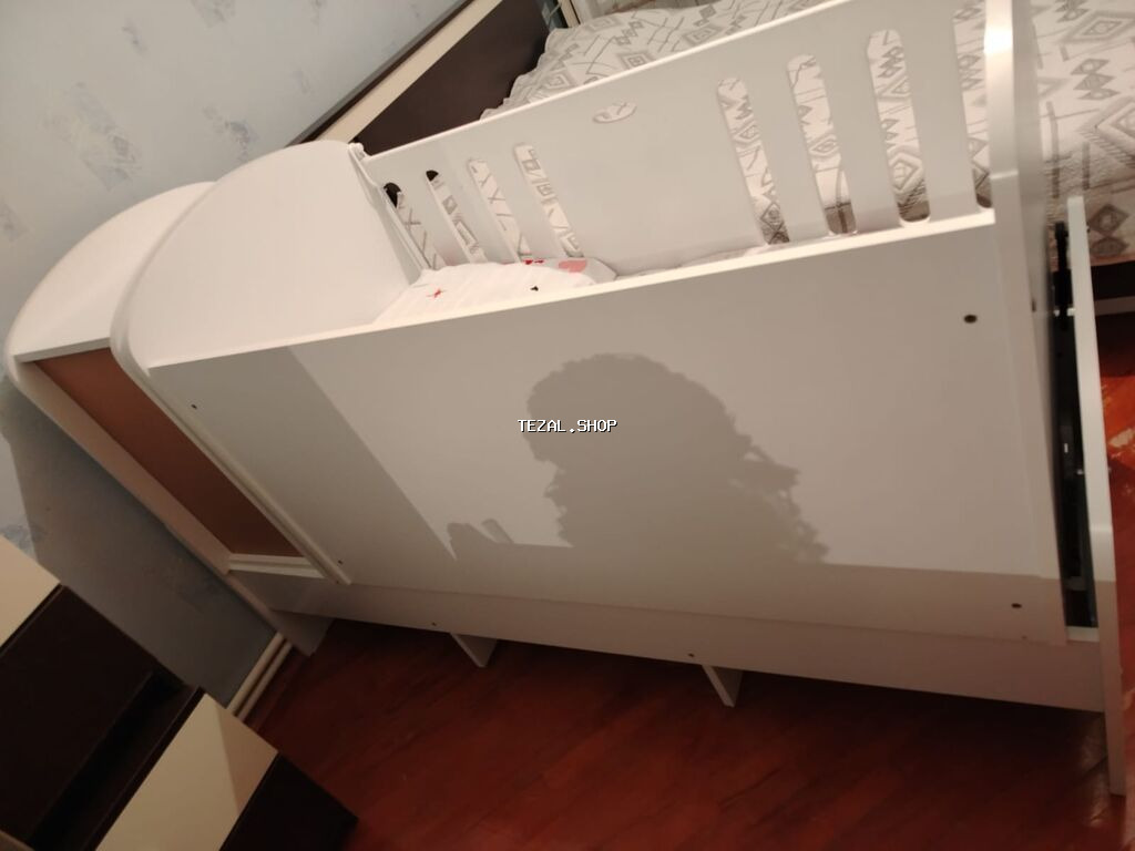 Oğlan və qız üçün, Dördbucaq, Beşik, Dəstsiz, Matras ilə, Yellənmə mexanizmsiz - şəkil 2