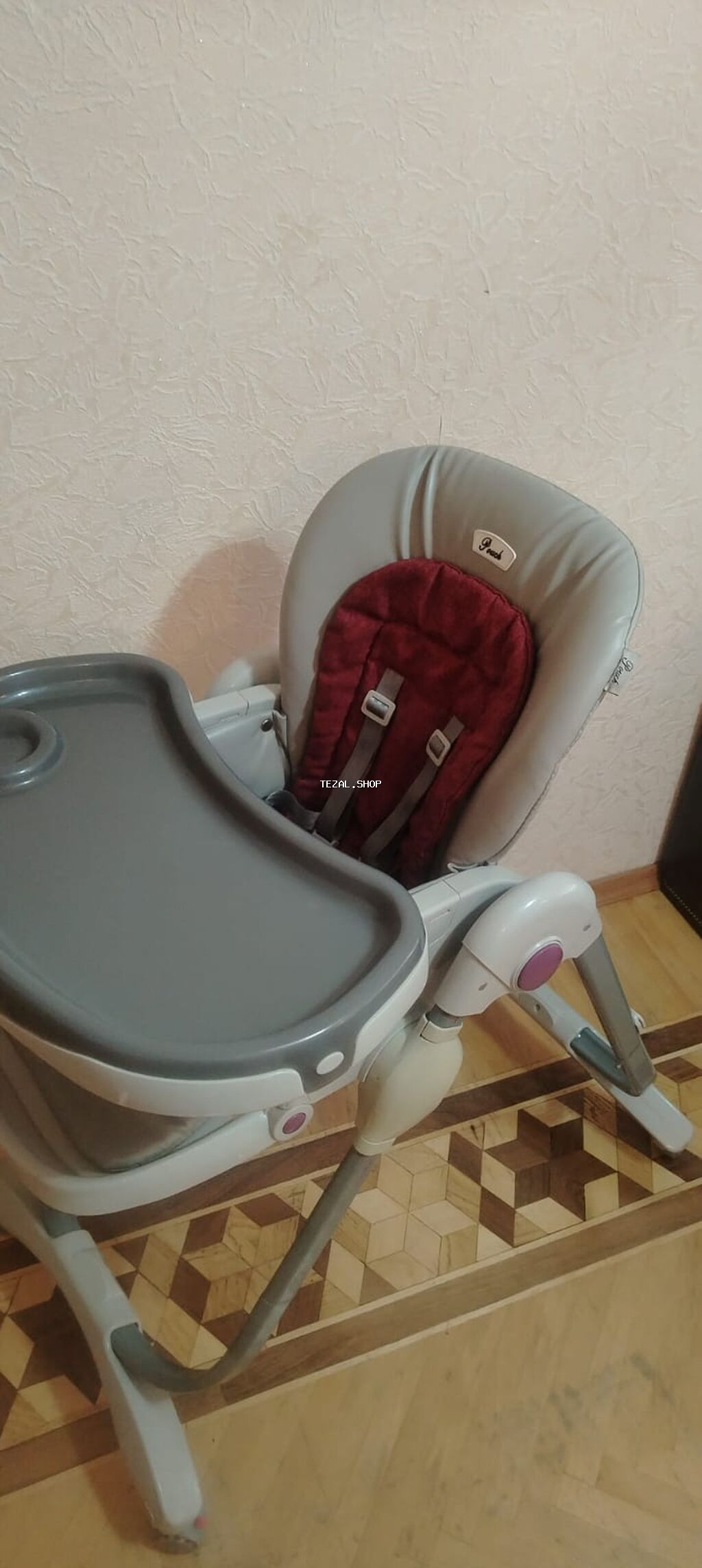 Uşaq yemək stulu – Pouch brendi - Rənglər: boz/gümüşü gövdə, tünd - şəkil 2