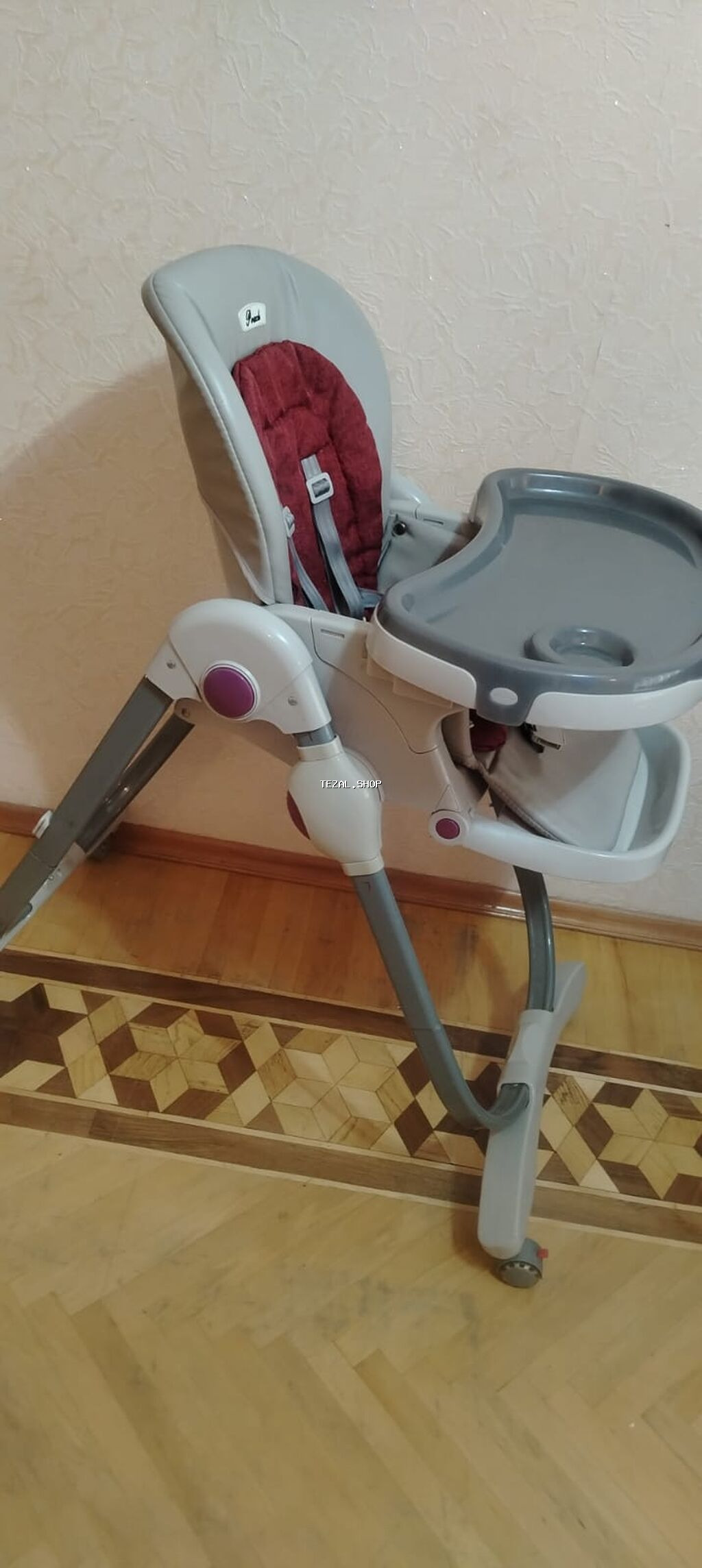 Uşaq yemək stulu – Pouch brendi - Rənglər: boz/gümüşü gövdə, tünd - şəkil 3