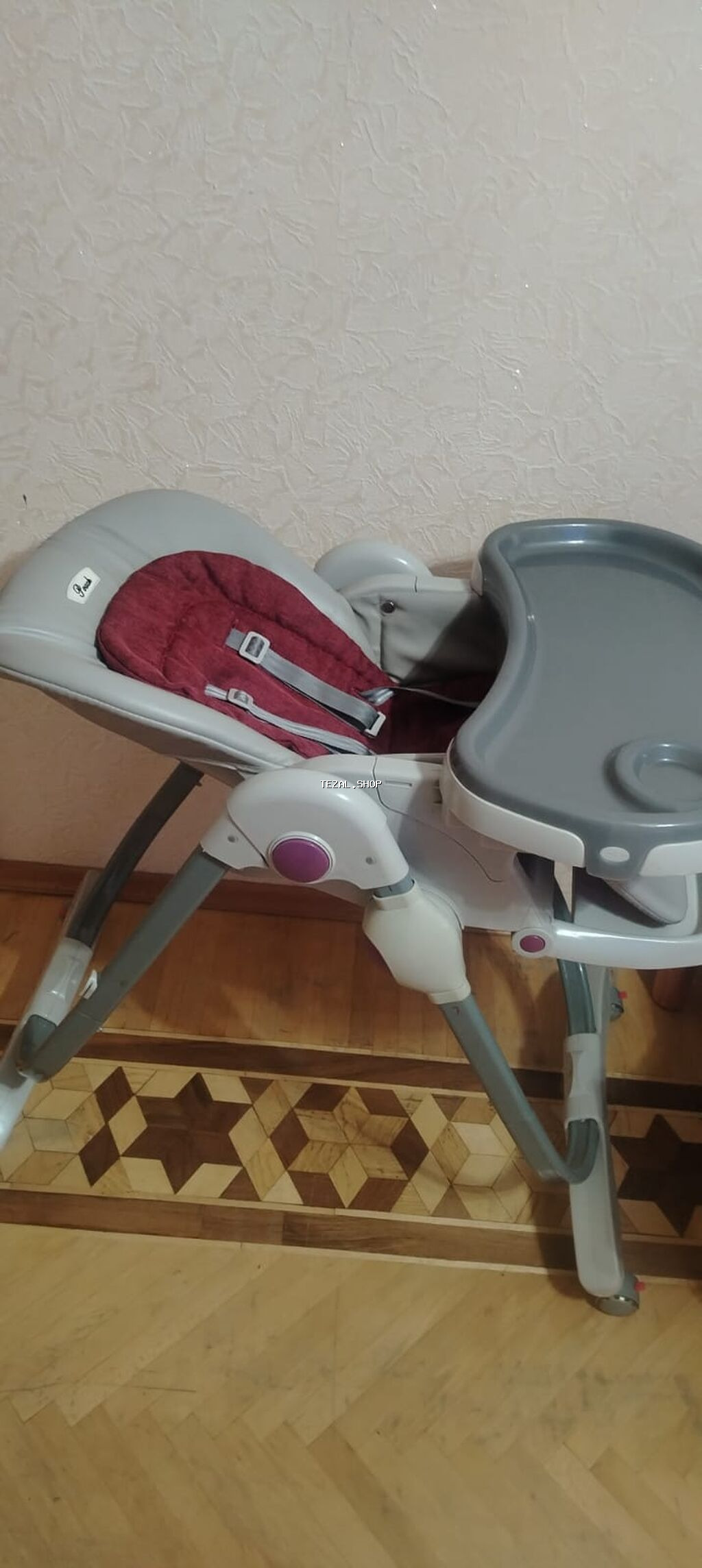 Uşaq yemək stulu – Pouch brendi - Rənglər: boz/gümüşü gövdə, tünd - şəkil 4