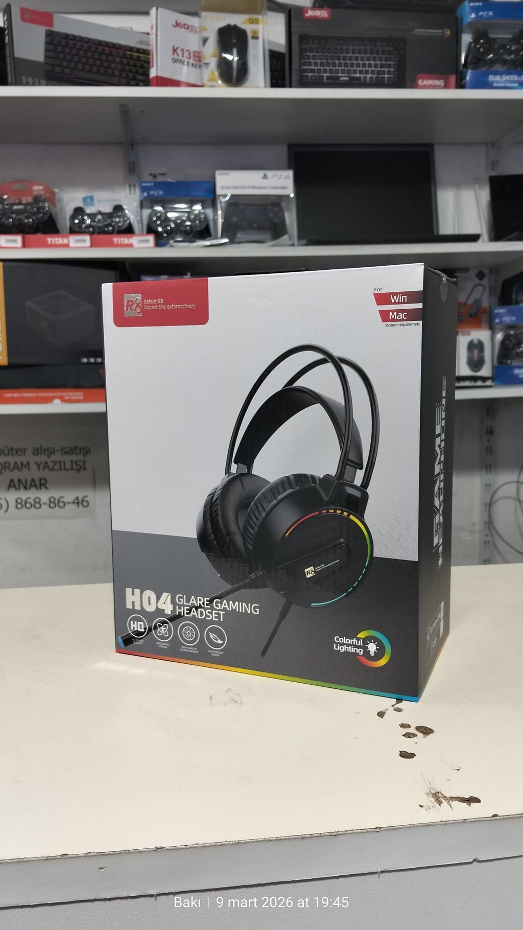 Cihazlar üçün Qulaqcıq Yenidir Mikrafonludur Rgb işıqlıdır Satış