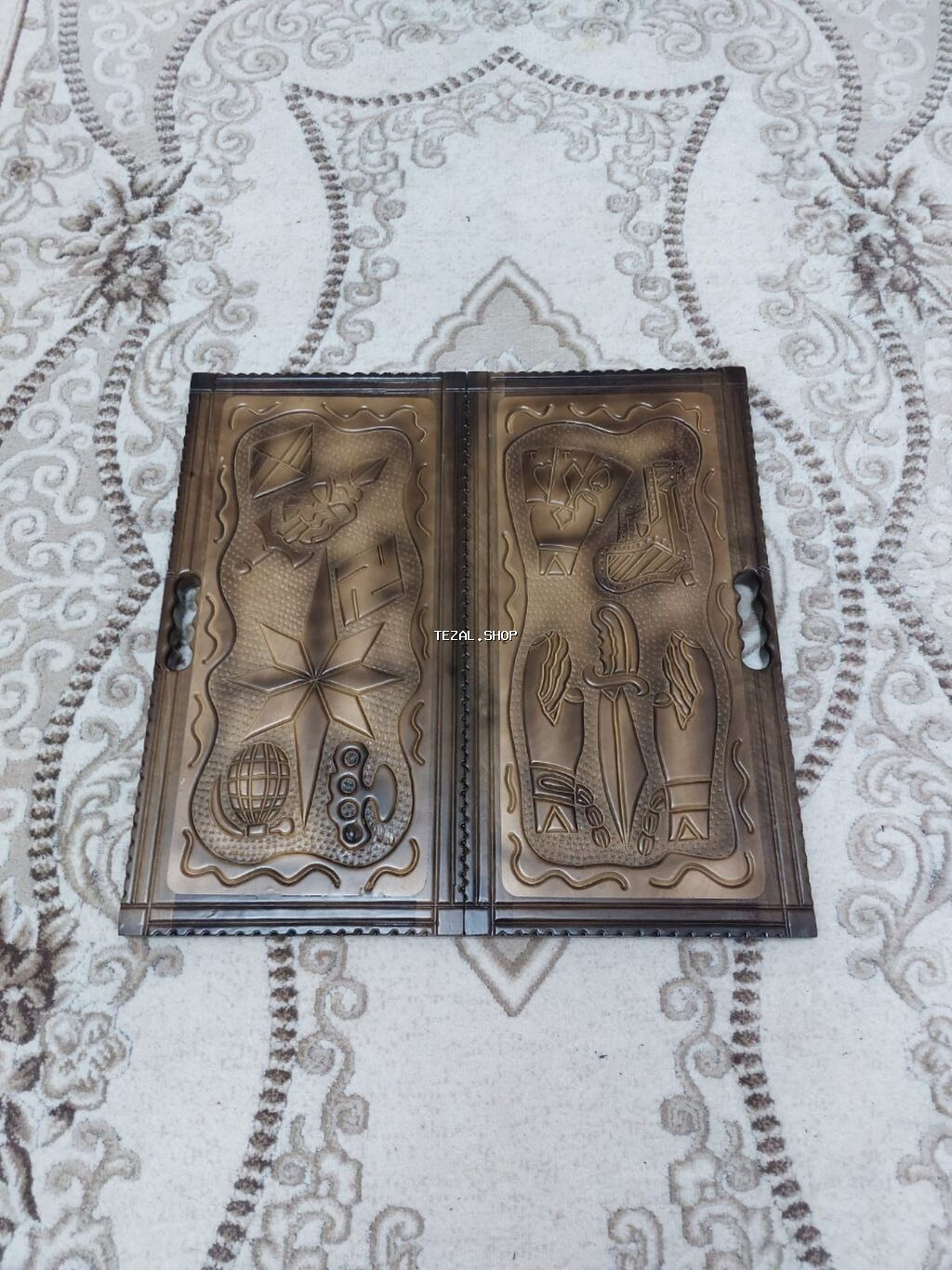 Ağac oyma nərd/şaşki dəsti.Daşı,Zəri və Sumkasi üstündə verilir. - - şəkil 5