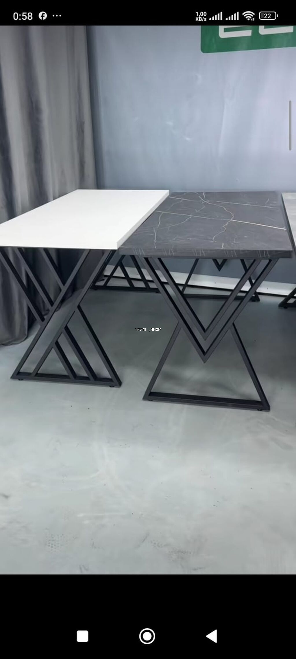 Düz masa, Stulsuz, Polkasız, Siyirməsiz, Azərbaycan, Metal - şəkil 4