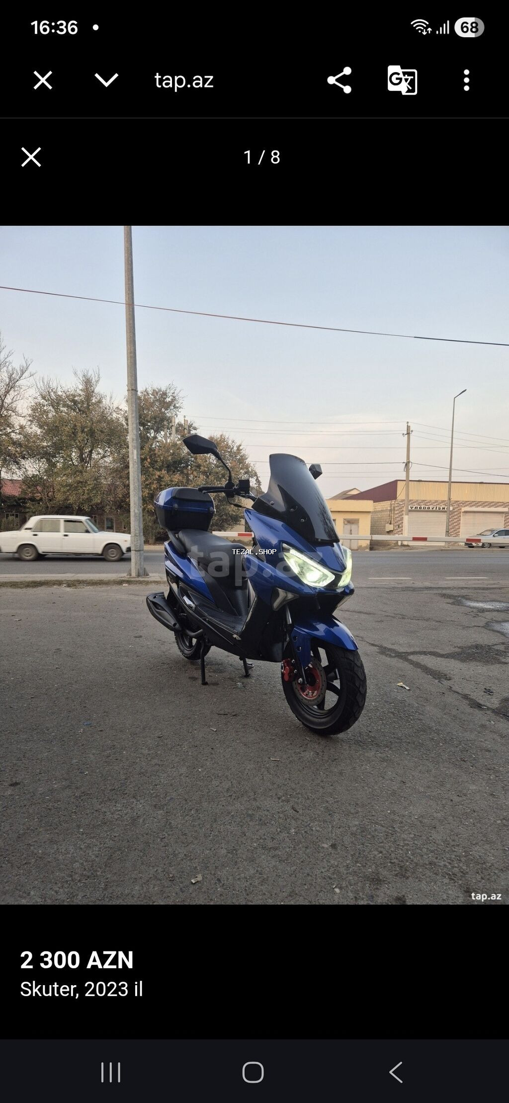 Skuter – 2023 il, mavi rəng Xüsusiyyətlər: - Geniş ön vindsild - şəkil 3